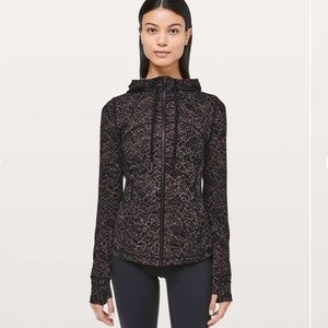 Hooded Define Jacket Lacescape Spanish Rose Black